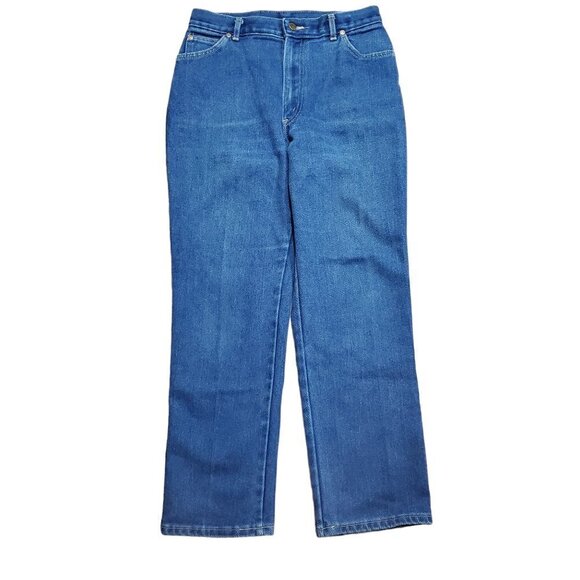 Chic 80s Jeans Women Blue Straight Denim Size 16 Short Length Measures 30x27 - Picture 8 of 10